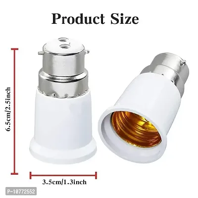Pmw - B22 To E27 Base Socket Lamp Holder Light Bulb Adapter ( Pack of 2, Plastic, White) - Bulb Holder-thumb2