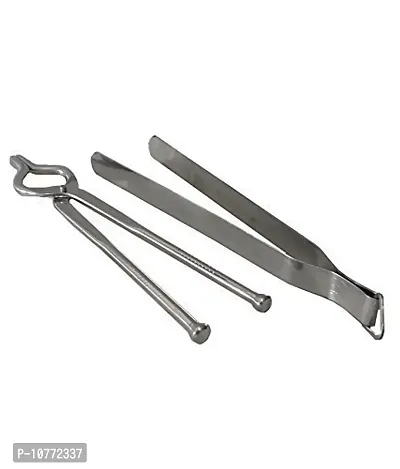 Pmw - Chimta Combo - Sandasi Steel Pakkad Tool - Smart Kitchen Stainless Steel - 2 Tongs-thumb0