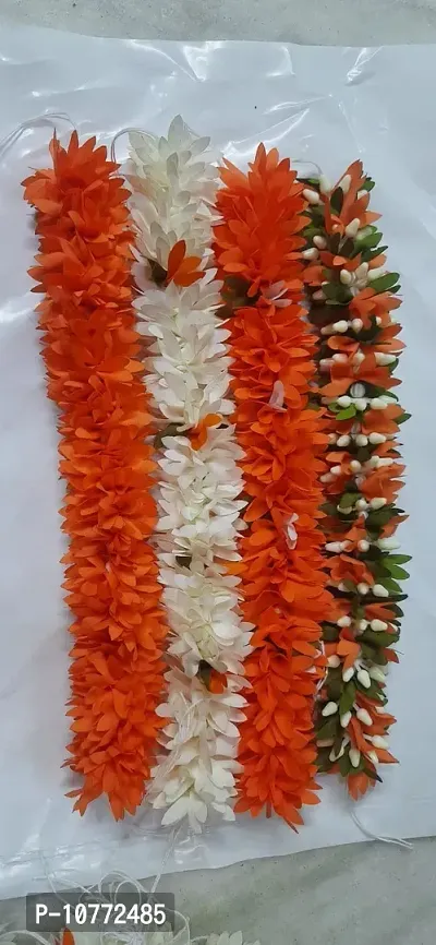 PMW - Artificial Flower Mala - Pack of 4 - Kanakambaram - Malli - for Baratanatyam Kuchipudi Kathak - for Wedding Bridals-thumb0