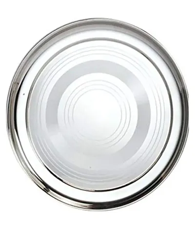 Pmw - Stainless Steel Dinner Plates - 29 cm, 6 Plates - Heavy Gauze - Thali