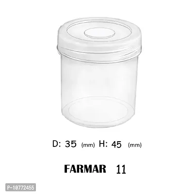 pmw - Farmar 11 - Small Tiny Containers Plastic Clear Boxes with Screw lid 12 ml (Size : 3.5 cm X 4.5 cm) - Pack of 12-thumb3