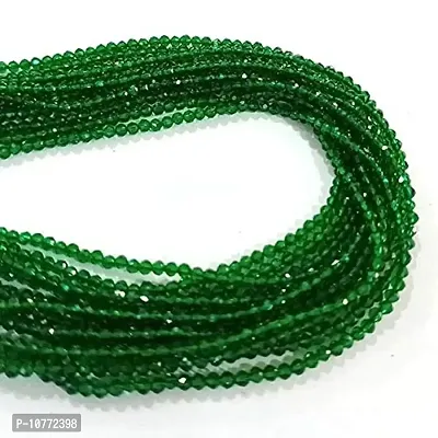 PMW - 2.5 MM Green Micro Faceted Hydro Beads Sold PER LINE of 14"" (Approx 175-180 Beads) - Pack of 10 Lines Make Multi Layer Jewellery-thumb0