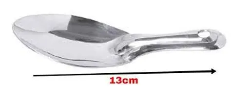Pmw - Stainless Steel Idli Spoon - 5.1x12.7 Cms - Set of 2 - Idly Scooper - Idly Hastam-thumb1