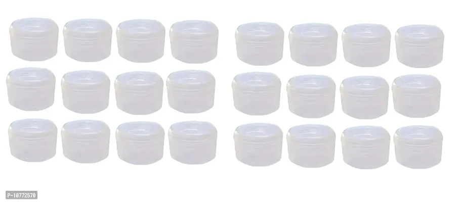 pmw - Mini Dabbi Pack Of 24 - Tiny Round Boxes For Storage - Small Tiny Containers Plastic Clear Boxes with Screw lid 5 ml (2.5 x 2.5CM)-thumb0