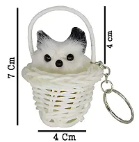 Pmw - Cute Cat In A Basket Key Chain - Random Colors - Pack Of 2 - Key Chains For Girl Friends-thumb2