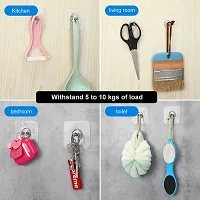 Heavy Duty Wall Hooks For Hanging Durable Practical Transparent Strong Adhesive Pack Of 10-thumb3