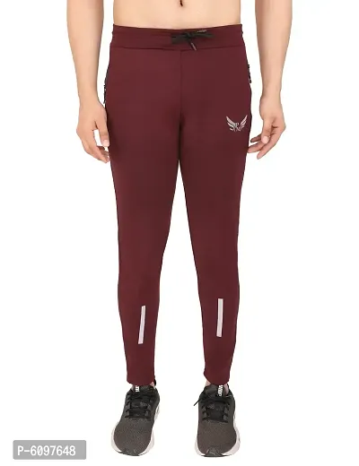 Stylish Maroon Imported 4 Way Lycra Solid Track Pants For Men