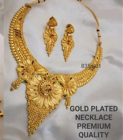 Trendy Designer Ethnic Gold Plated Jewellery Set
