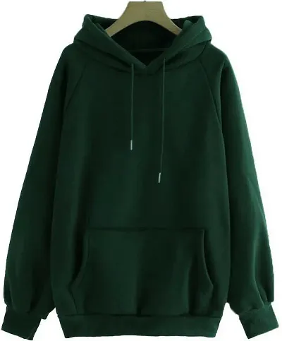 More & More Unisex-Adult Cotton Hooded Neck Solid Hoodie