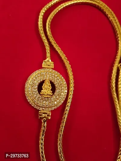 One Gram Gold Plated  Mahalakshmi Mugappu Chain for Women 24 Inches-thumb3