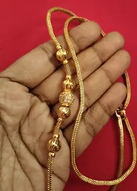 One Gram Gold Plated  Mahalakshmi Mugappu Chain for Women 24 Inches-thumb1