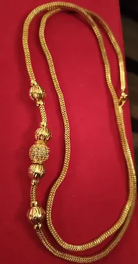 One Gram Gold Plated  Mahalakshmi Mugappu Chain for Women 24 Inches-thumb2