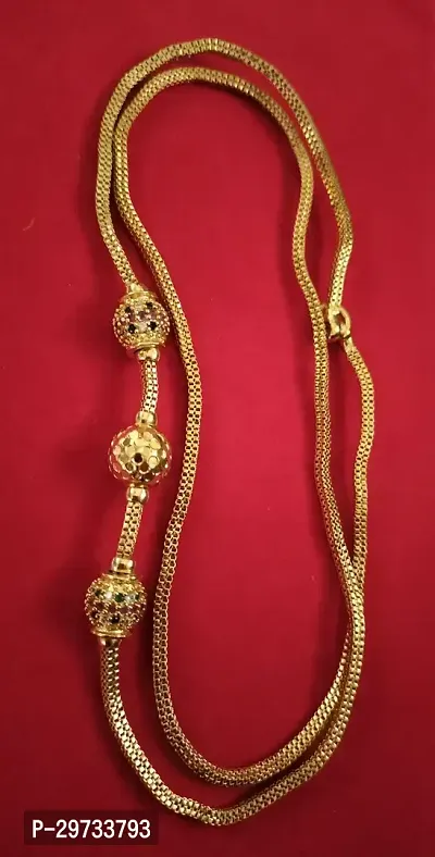 One Gram Gold Plated  Mahalakshmi Mugappu Chain for Women 24 Inches