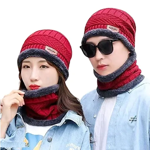 Comfy Woollen Solid Winter Cap For Unisex