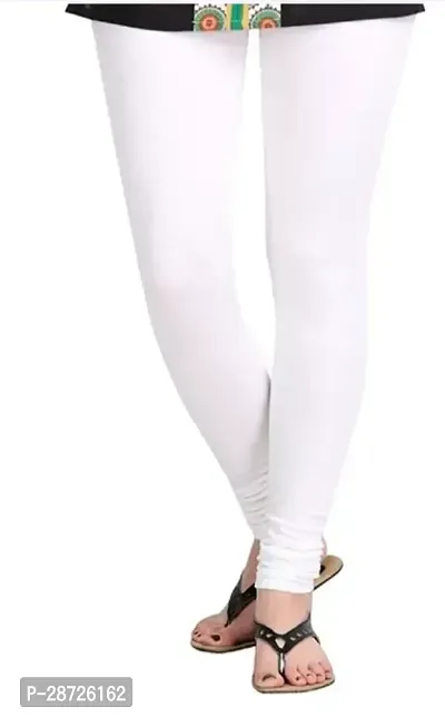Fabulous White Cotton Solid Leggings For Women Pack of 1-thumb0