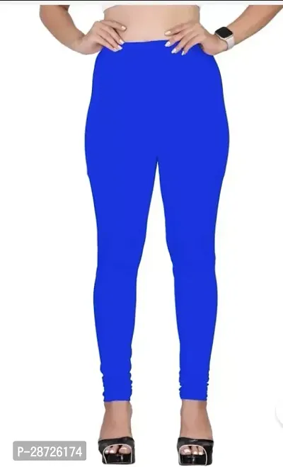 Fabulous Blue Cotton Solid Leggings For Women Pack of 1-thumb0