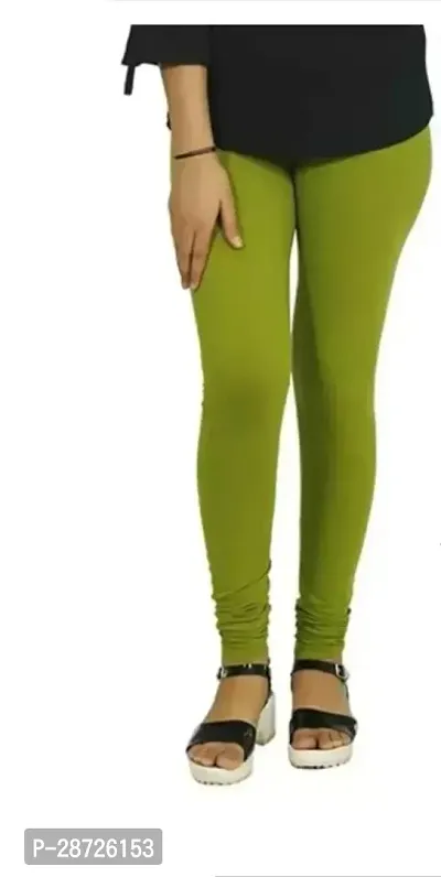 Fabulous Green Cotton Solid Leggings For Women Pack of 1-thumb0