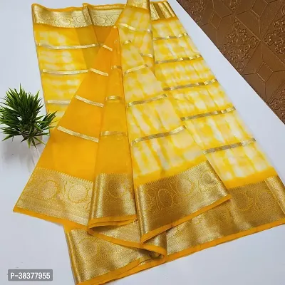 Banarasi Kora Organza  Shibori Marble Dye Soft Silk Saree-thumb0