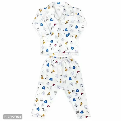 |Baby Jackson| Pure Cotton Long Sleeve Kids Nightwear/Nightdress/Sleepsuit/Sleepwear/Night Suit for Boys and Girls Top and Pyjama Combo Set Pack of 1-thumb0