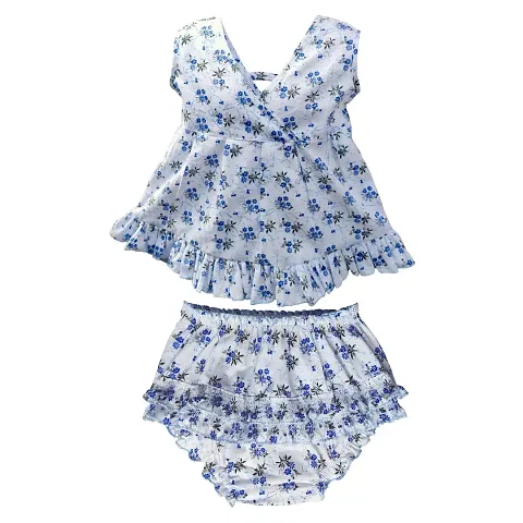 [Baby Jackson] Baby Dress for Girls Pure Cotton Frock with Frill Panty for New Born Baby Girls Multicolour