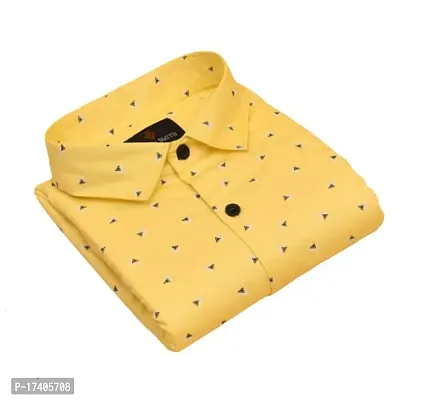 Reliable Mustard Cotton Long Sleeves Casual Shirt For Men-thumb0