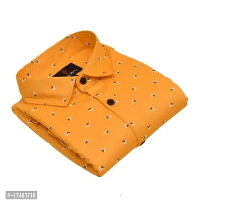 Reliable Orange Cotton Long Sleeves Casual Shirt For Men-thumb0