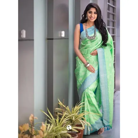 Beautiful Cotton Silk Jacquard Saree With Blouse Piece