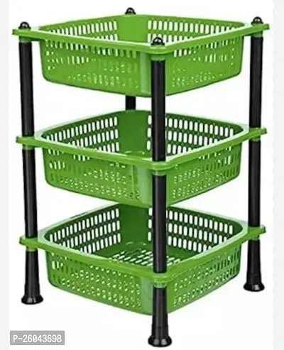 Homes Storage Basket Plastic 3 Layer Kitchen Storage Basket-thumb0