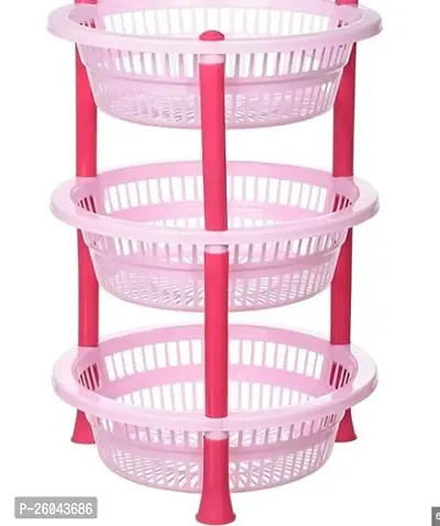 Homes Storage Basket Plastic 3 Layer Kitchen Storage Basket