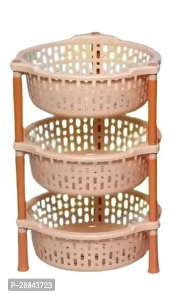 Homes Storage Basket Plastic 3 Layer Kitchen Storage Basket