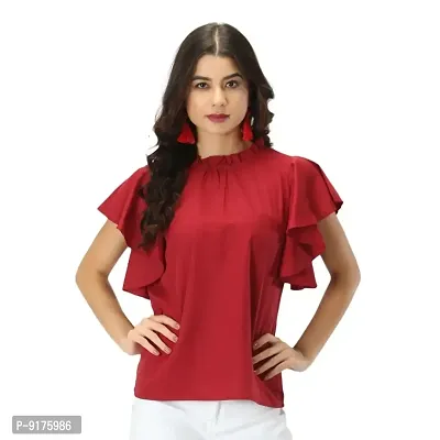 Women Fancy Maroon Top