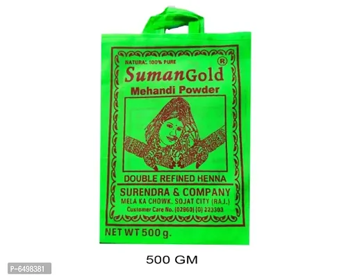 Suman Gold 100% Natural henna mehandi powder  best for hair and hand (500 gm)-thumb0
