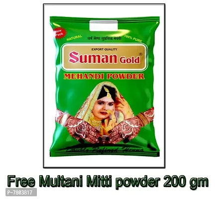 Suman Gold Henna Mehandi Powder Best for Hair Colour| Hair Shine| hair Growth| Hair Treatment (250 GM))