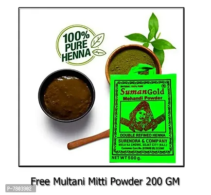Suman Gold Henna Mehandi Powder Best for Hair Colour| Hair Shine| hair Growth| Hair Treatment (2 KG)-thumb0