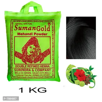 Suman Gold Henna Mehandi Powder Best for Hair Colour| Hair Shine| hair Growth| Hair Treatment (1 KG)