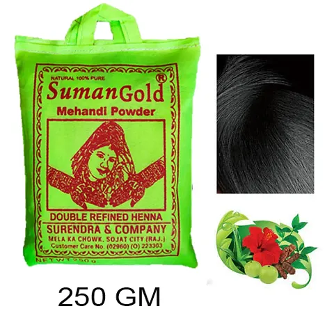 Suman Gold Henna Mehandi Powder Best for Hair Colour| Hair Shine| hair Growth| Hair Treatment (250 GM)