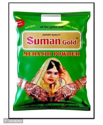 Suman Gold Henna Mehandi Powder Best for Hair Colour| Hair Shine| hair Growth| Hair Treatment (1 KG)-thumb0