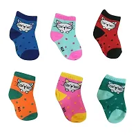 GOURAVSUMANA Soft Cotton Multicolor Baby Socks (Combo Pack of 6)-thumb1