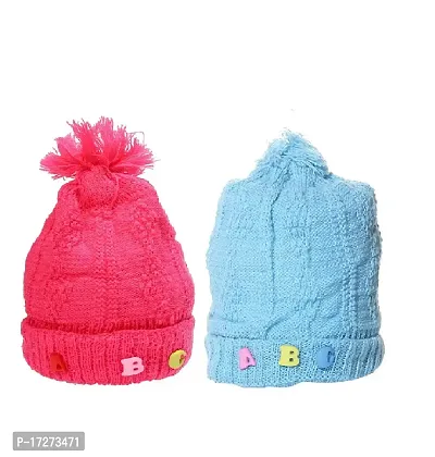 GOURAVSUMANA Baby Winter Warm Soft Kids Woolen Cap Boys  Girl's (Multicolor; 18-24 Months) Pack of 2