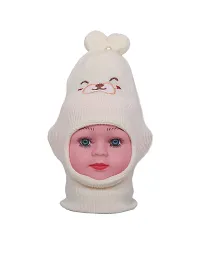 GOURAVSUMANA Baby Winter Warm Soft Kids Woolen Cap Boys  Girl's (White Pink; Pack of 2)-thumb4