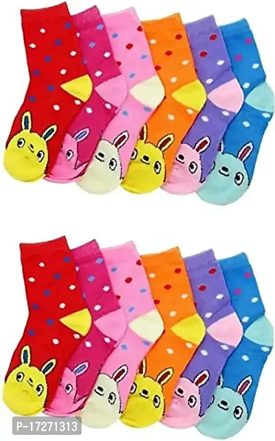 GOURAVSUMANA Soft Cotton Multicolor Baby Socks (Combo Pack of 12)