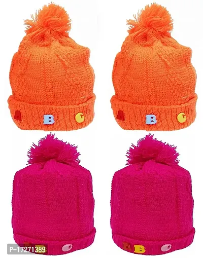 GOURAVSUMANA New Born Baby Winter Warm Fleece Knitted Woolen Cap for Kids Baby Boy's  Baby Girls-thumb0