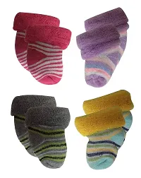 Gouravsumana New Born Baby Soft Cotton Stylish Mittens Booties Cap Socks Combo (0-3 Months, Multicolor 1)-thumb2