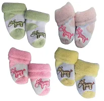 Gouravsumana New Born Baby Stylish Soft Cotton Socks Mittens Booties Cap Set Combo (0-3 Months, Multicolor 7)-thumb2