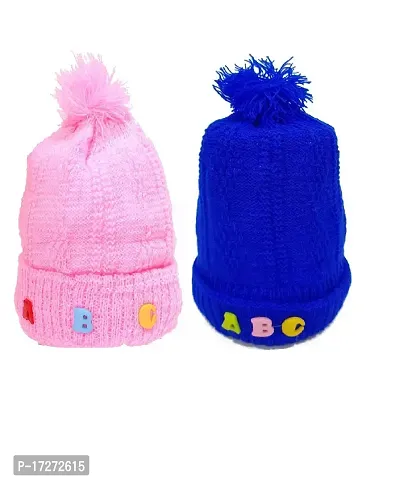 GOURAVSUMANA Baby Winter Warm Soft Kids Woolen Cap Boys  Girl's (Multicolor; 18-24 Months) Pack of 2