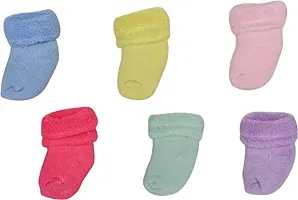 GOURAVSUMANA Baby Soft Cotton Socks (Multicolor; 0-6 Months) Set of 6 Pairs-thumb1