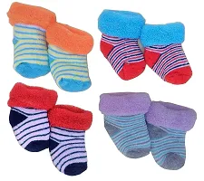 Gouravsumana New Born Baby Soft Cotton Mittens Booties Cap Socks Set (0-3 Months, Multicolor 3)-thumb2