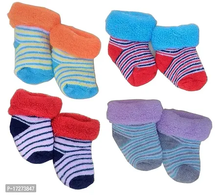 Gouravsumana New Born Baby Soft Cotton Mittens Booties Cap Socks Set (0-3 Months, Multicolor 3)-thumb3
