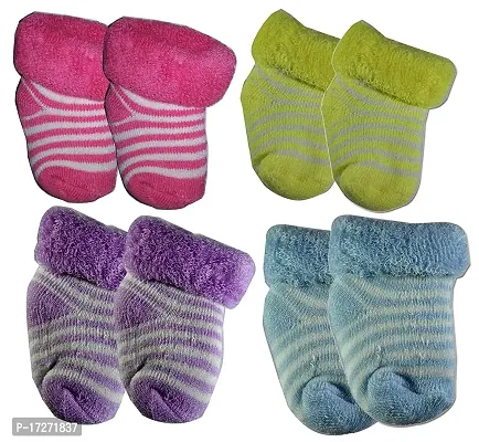 Gouravsumana New Born Baby Soft Cotton Mittens Booties Cap Socks Set (0-3 Months, Multicolor 9)-thumb3