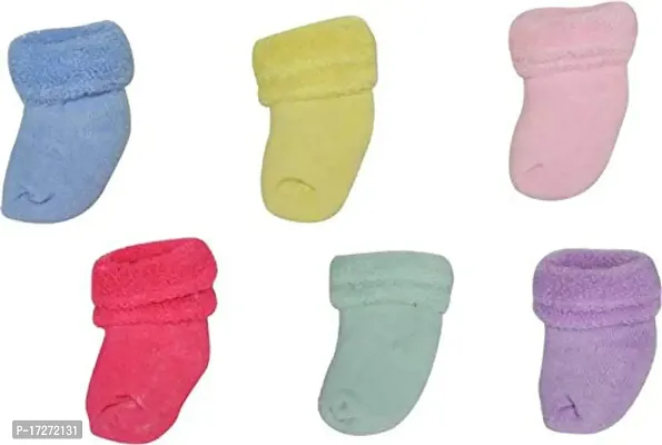 GOURAVSUMANA Baby Soft Cotton Socks (Multicolor; 0-6 Months) Set of 6 Pairs